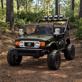 Carro elétrico para crianças Toyota FJ Cruiser XXL 24V 4x4, licença oficial (dois lugares), bateria de lítio portátil, chassis alto, suspensão traseir