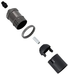 Casquilhos de lâmpadas 2 pcs Preto brilhante E27