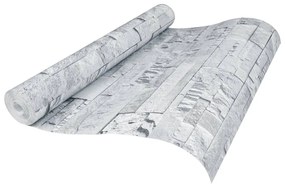 Papel parede 3D c/ aspeto de pedra não-tecido cinzento-claro