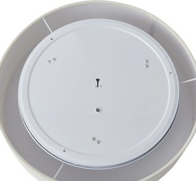 Plafon moderno branco com abajur de veludo 46cm 3-luzes - Luz