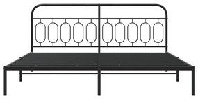 Estrutura de cama com cabeceira 200x200 cm metal preto