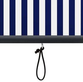 Estore de rolo para exterior 140x250 cm azul e branco