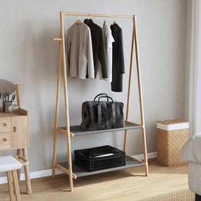 Roupeiro com prateleiras 96x45,5x150,5 cm bambu