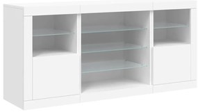Aparador com luzes LED 142,5x37x67 cm branco