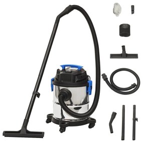 152915 vidaXL Aspirador húmido/seco 1200 W 20 L prateado