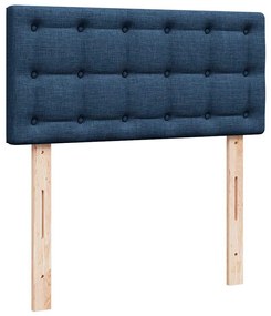 Cama Otomana com Colchão &amp; LEDs Tecido Azul 90x200 cm