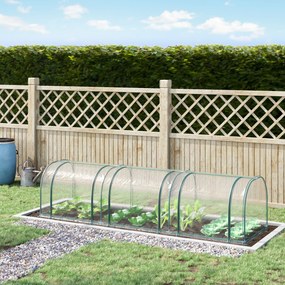 Estufa para Jardim Estufa Pequena para Cultivo de Plantas com 3 Janelas 350x100x80 cm Transparente e Verde
