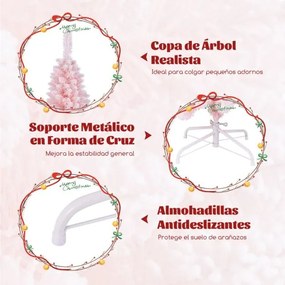 Árvore de Natal artificial de 180 cm com neve e 460 ramos Base metálica dobrável Decoração em forma fina para casa e escritório Rosa