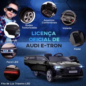 HOMCOM Carro Elétrico Audi E-Tron 12V para Crianças acima de 3 Anos co