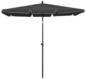 Guarda-sol de jardim com mastro 210x140 cm antracite