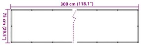 Tela de varanda 75x300 cm tecido Oxford bege