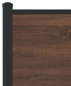 Estrutura cama sem colchão 193x203 cm metal carvalho castanho
