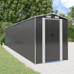 vidaXL Abrigo de jardim 192x855x223 cm aço galvanizado antracite