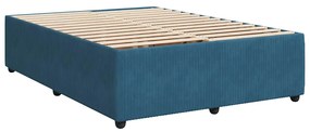 Cama boxspring com colchão 140x190 cm veludo azul