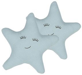 Conjunto de 2 almofadas decorativas estrela azul 40 x 40 cm BHOPAL Beliani