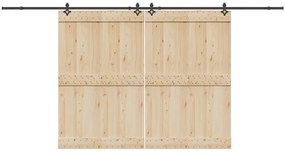 Kit de ferragens para porta deslizante 427 cm aço preto