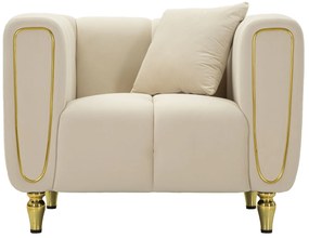 POLTRONA ALMA CREME COM ALMOFADA 97X81X71CM