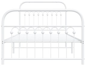 Estrutura de cama com cabeceira e pés 100x200 cm metal branco