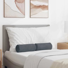 vidaXL Almofadas de Apoio 2 pcs Cinza Escuro Ø 15 x 40 cm