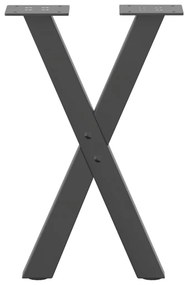 Pés para mesa de centro em formato de X, 2 peças, antracite, 28x(42-43