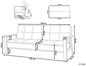 Sofá-cama estofado em tecido cinzento claro TJORN Beliani