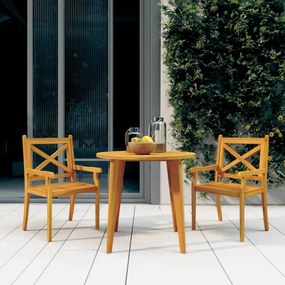 Cadeiras de jantar p/ jardim 2 pcs madeira acácia maciça
