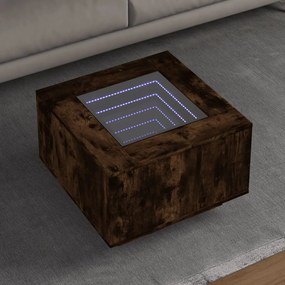 vidaXL Mesa de centro c/ LEDs 60x60x40 cm derivados de madeira