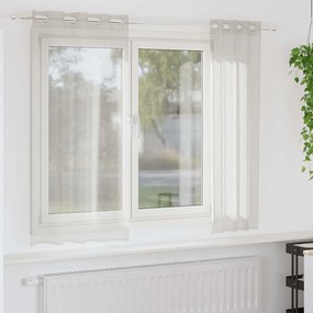 vidaXL Cortina de Voile 2 pcs Creme 175 x 140 cm Poliéster