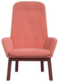 Cadeira de descanso veludo rosa