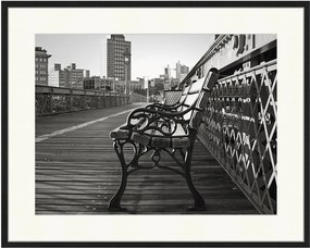Impressão digital emoldurada Brooklyn In Black And White