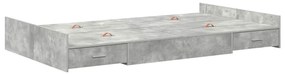 Estrado de cama com arrumação Cinzento cimento 120 x 190 cm MDF