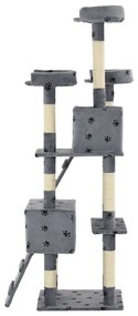 Árvore para gatos c/ postes arranhadores sisal 170 cm cinzento