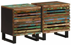 Mesas de cabeceira 2 pcs 40x34x46 cm madeira recuperada maciça