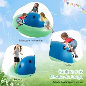Baloiço insuflável em forma de cúpula para crianças com mais de 5 anos com 6 pegas incorporadas Baloiço insuflável em forma de cúpula 223 x 123 cm Azu