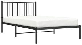 Estrutura de cama com cabeceira 107x203 cm metal preto