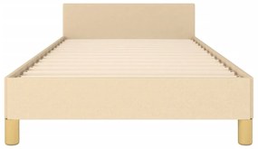 Estrutura de cama sem colchão 90x190 cm tecido creme
