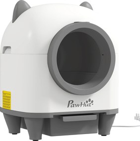 Caixa de Areia Autolimpante para Gatos 80L com Eliminação de Odores e Controlo por APP 55,5x51x60 cm Branco