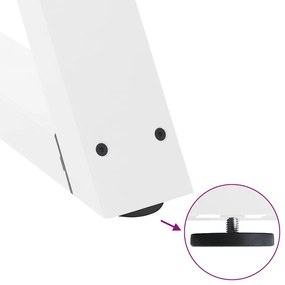 Pés para mesa de centro 2 peças, branco, 50x(30-31,3) cm, aço