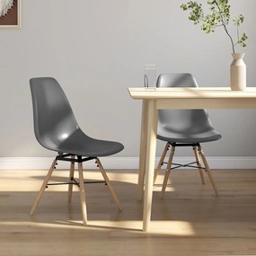 vidaXL Cadeiras de jantar 2 pcs PP cinzento