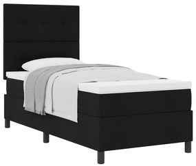 Cama Box Spring com Colchão Preta 80x200 cm Tecido