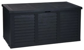 Caixa de arrumação p/ jardim c/ rodas 300 L cinzento-escuro