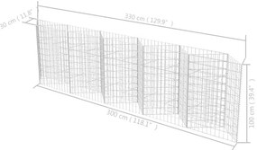 Cesto gabião aço galvanizado 300x30x100 cm