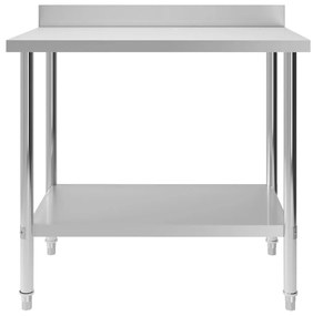 Mesa cozinha rebordo antissalpicos 100x60x93 cm aço inoxidável