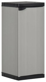 vidaXL Armário arrumação jardim c/ 1 prateleira 35x40x85cm cinza/preto
