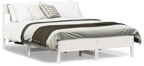 Cama sem colchão 120x190 cm madeira de pinho maciça branco