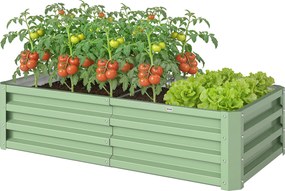 Floreira de Jardim Retangular, 120 x 60 x 30,5 cm, Aço Galvanizado, Verde
