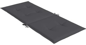 Almofadões para cadeiras altas de jardim 4 pcs tecido antracite