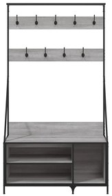 Bengaleiro com arrumação calçado 100x41x184 cm cinza sonoma