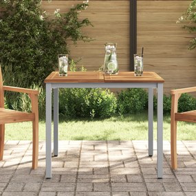 Mesa de Jardim vidaXL 90x90x75 cm em Madeira de Acácia Sólida e Metal