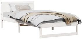 Estrado de Cama Branco Madeira de Pinho Maciça 75 x 190 cm